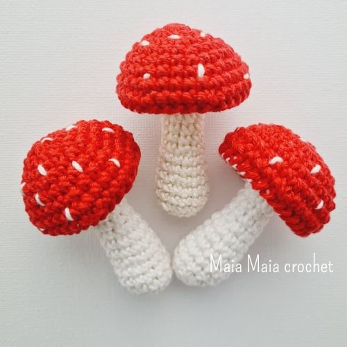 tutorial para tejer hongos a crochet