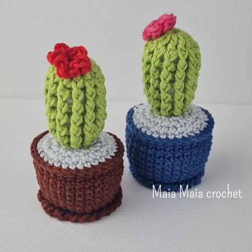 lindos cactus tejidos a crochet